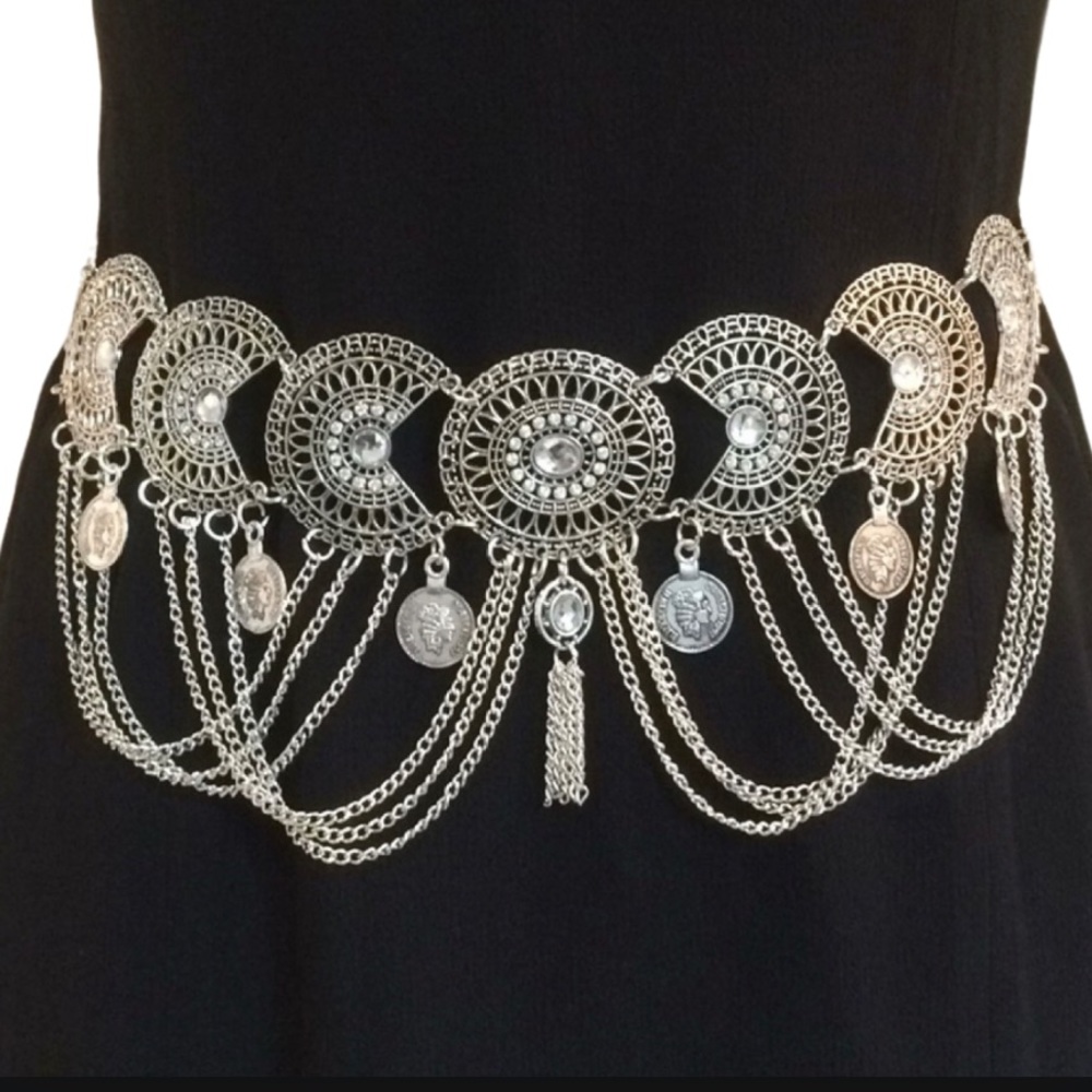 NEW Silver Boho Chain Belt